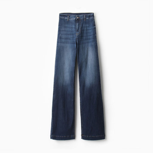 Джинсы женские палаццо MINAKU SLIM FIT, размер 48 (рост 168 см), синие