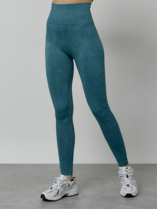 Легинсы для фитнеса женские бирюзового цвета 1001Br - Mtforce фото 3