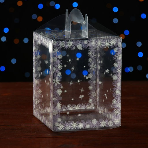 Цена за 5 шт. Складная коробка из PVC 12 x 12 x 15 см Зимушка - UPAK LAND фото 2