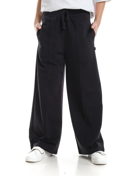 Брюки для девочки со строчкой черные школьные штаны с карманами 22-1564 черный - Mini maxi фото 2