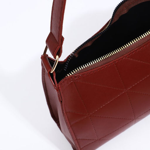 Сумка-багет на молнии, цвет рыжий - Simaland фото 5