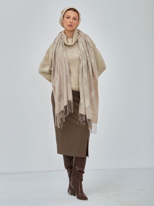 В составе шерсть. Большой теплый двусторонний палантин - Tantino фото 7