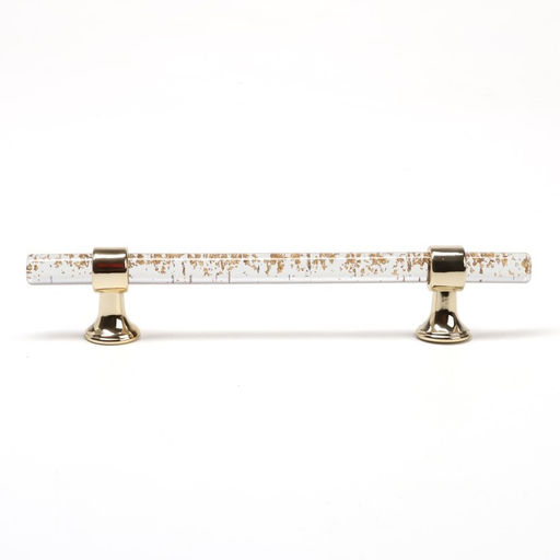 Ручка-скоба CAPPIO PK106, м/о 128 мм, d=12 мм, пластик, цвет прозрачно-золотой/золото