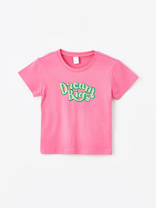 Bisiklet Yaka K?sa Kollu Bask?l? K?z Bebek Ti??rt ve Tayt 2li Tak?m - Waikiki фото 2