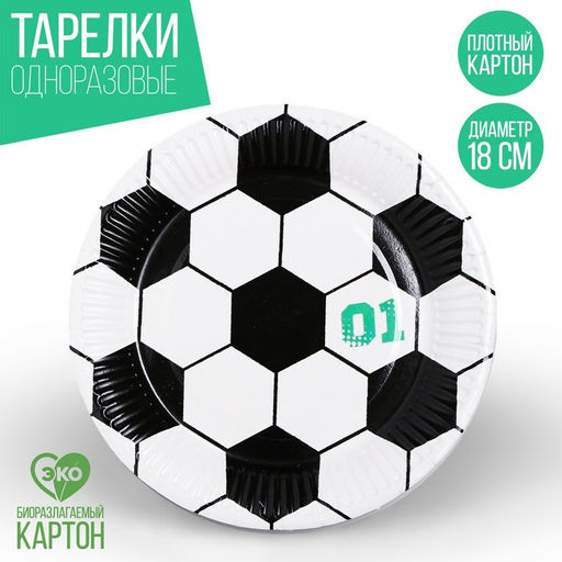 Цена за 10 шт. Тарелка бумажная Футбол