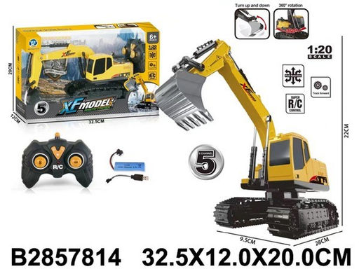 Спецтехника строительная р\у (2857814) кабина вращается, ковш двигается, USB зар.устр. 32,5*12*20см