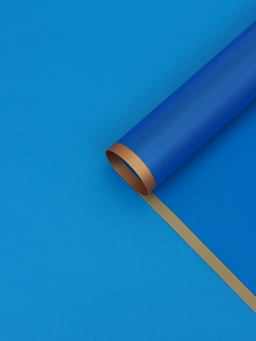 Цена за 20 шт. Пленка флористическая для цветов, «Бронзовая полоса», синяя, 57×57 см