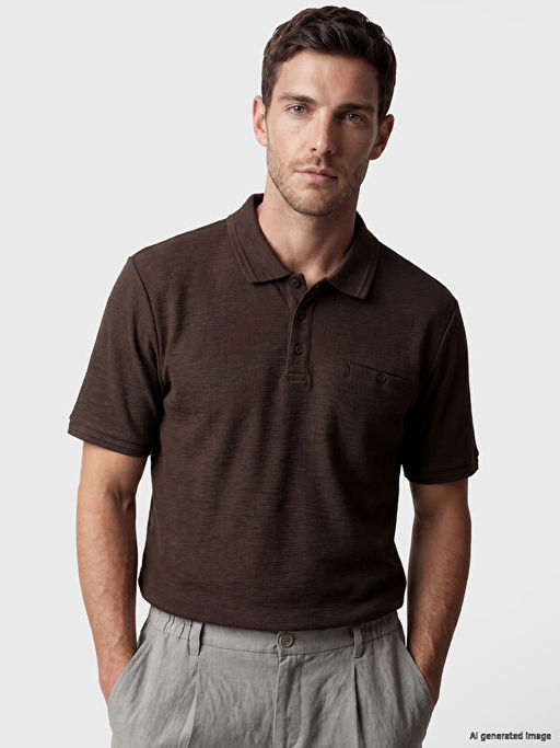 Polo Yaka Penye Erkek Ti??rt