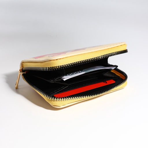 Кошелёк на молнии «Кот», маленький, детский, жёлтый