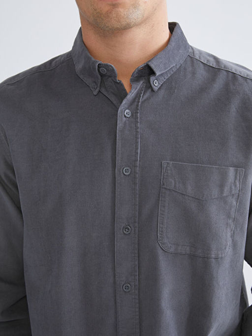 Regular Fit Uzun Kollu Kadife Erkek G?mlek