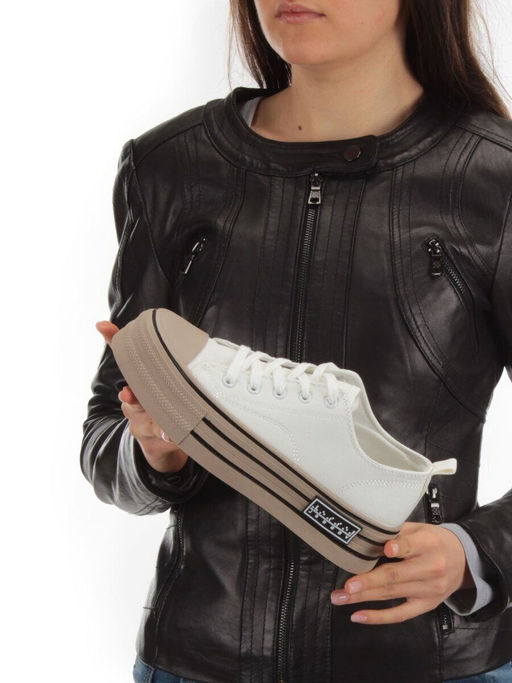 05-6036-12 WHITE/BROWN Кроссовки женские (искусственные материалы) - No name фото 2