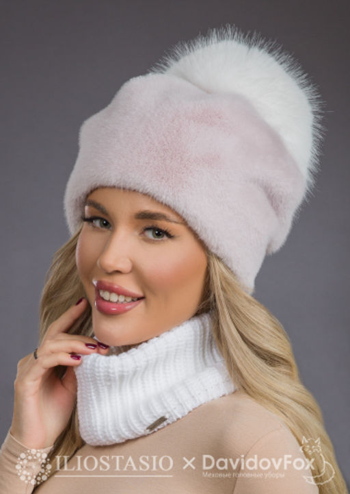 шапка Буратино экомех розовый жемчуг - Davidovfox фото 2