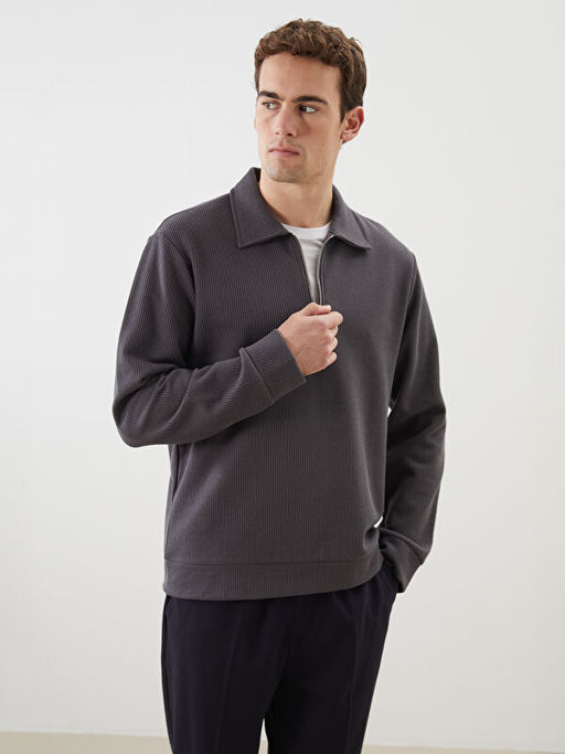 Polo Yaka Erkek Sweatshirt