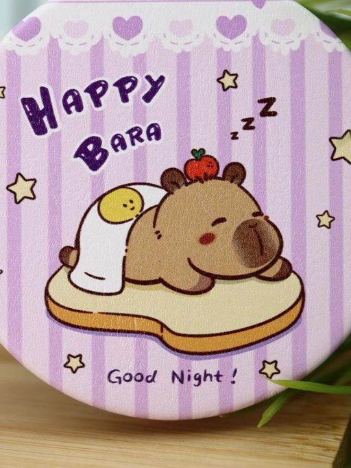 Зеркало раскладное "HappyBara", сэндвич (7*7 см)