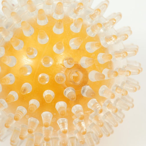 Игрушка для собак Мяч теннис 2 в 1, TPR+винил, 9,5 см, прозрачная/жёлтая - Пижон фото 3