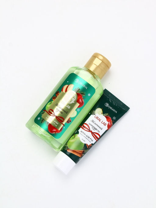 URAL LAB Арома Саунд Набор гель для душа, крем для рук и пилка для ногтей, яблоко