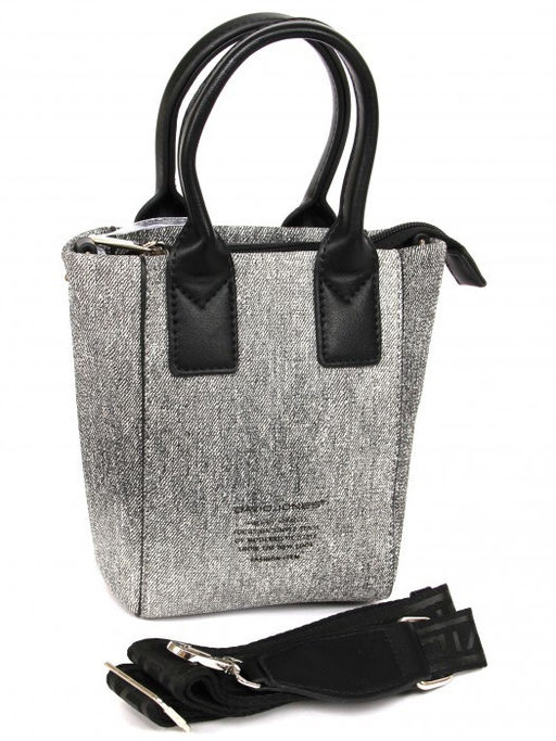 Сумка женская искусственная кожа DJ-CM 7105-BLACK/GREY, 1отд, плечевой ремень, черный/серый SALE 262236 - Adelia фото 6