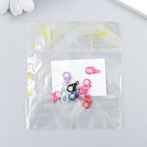 Основа для брелока карабин металл Клик МИКС набор 10шт 0,9х1,4 см - Арт узор фото 4