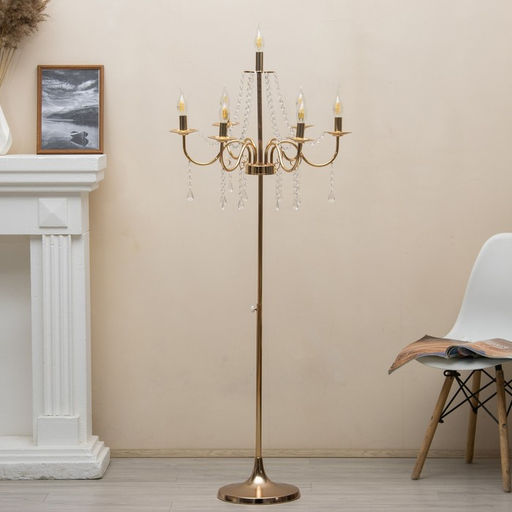 Торшер 2456/7 E14 40Вт золото 58х58х100-156 см