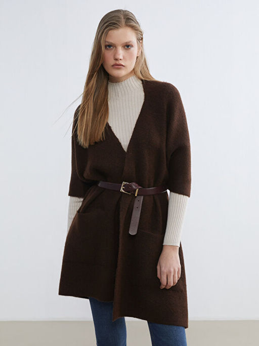 ?al Yaka Oversize Kad?n Triko Pan?o