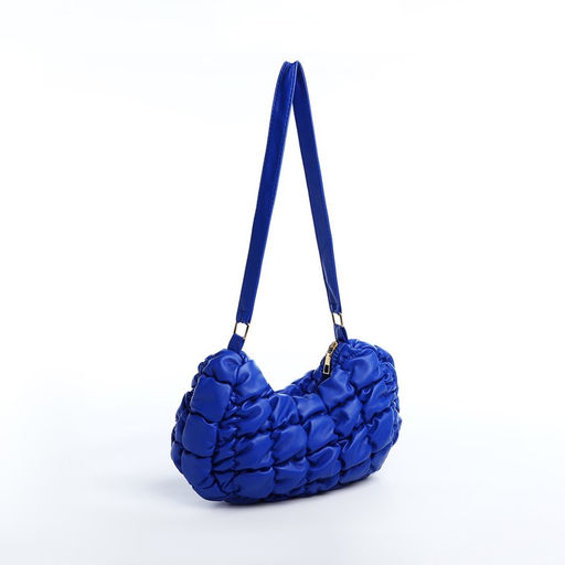 Сумка-багет на молнии, цвет синий - Simaland фото 4