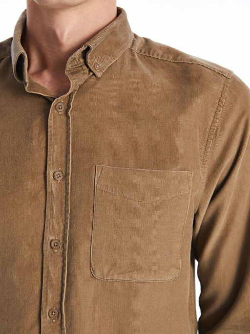 Regular Fit Uzun Kollu Kadife Erkek G?mlek