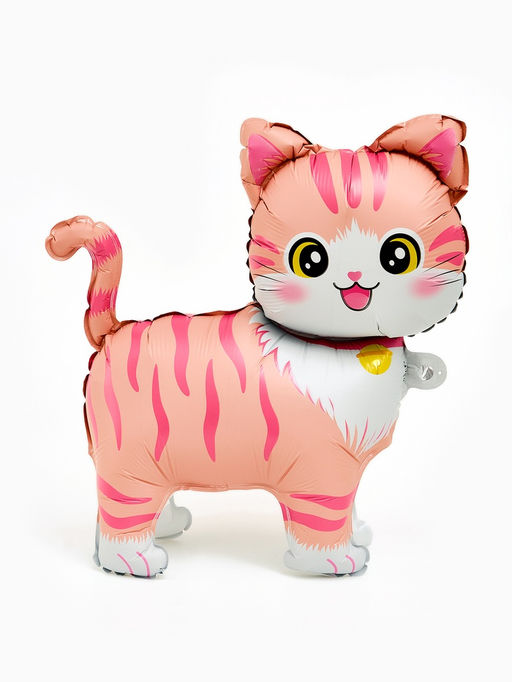 Цена за 5 шт. Воздушный шар фольгированный 22" «Розовая кошка», фигура под воздух