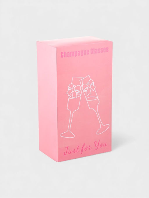 Набор бокалов для шампанского Just for you, 180 мл, 2 шт., 7×24 см, ребристые, стекло, прозрачный