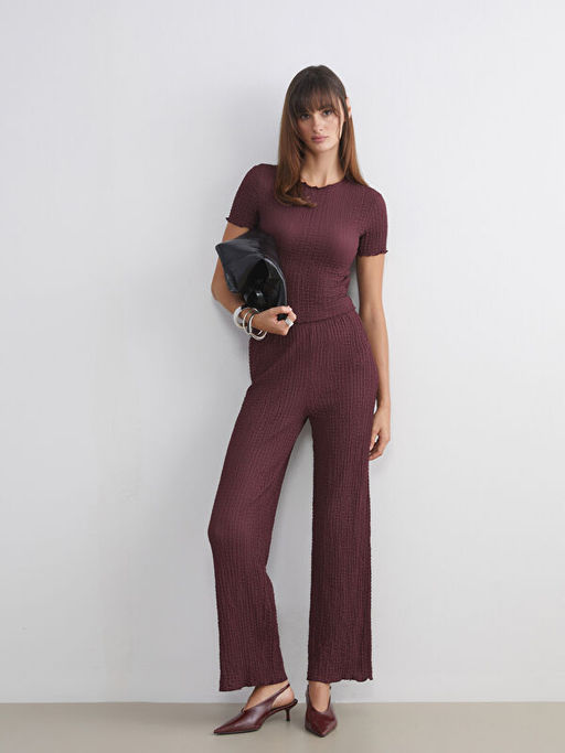 Beli Lastikli Dokulu Kad?n Pantolon