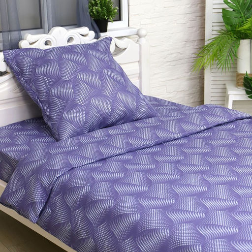 Постельное бельё 2 сп Иллюзия, сине-фиолетовый, 175х210 см, 175х210 см, 70х70 см 2шт, бязь, 105 г/м, 100% хлопок - Атра фото 2