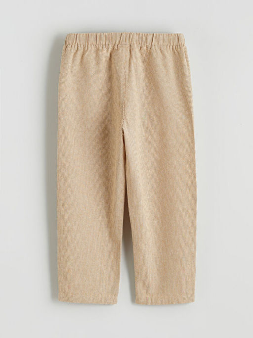 Beli Lastikli Keten G?r?n?ml? Erkek ?ocuk Pantolon