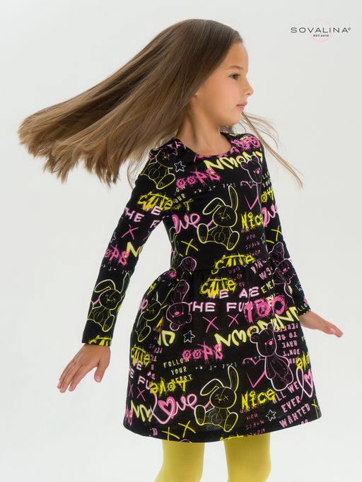 Платье Эля неоновые мишки - Sovalina фото 21
