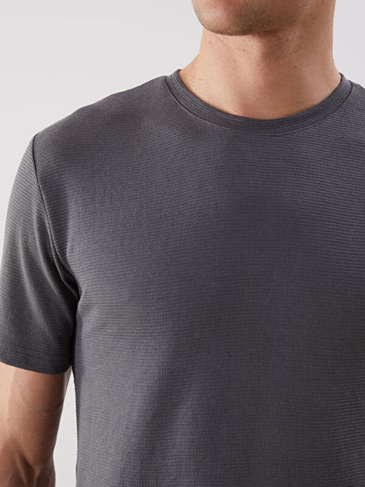 Bisiklet Yaka K?sa Kollu Erkek Dokulu Ti??rt