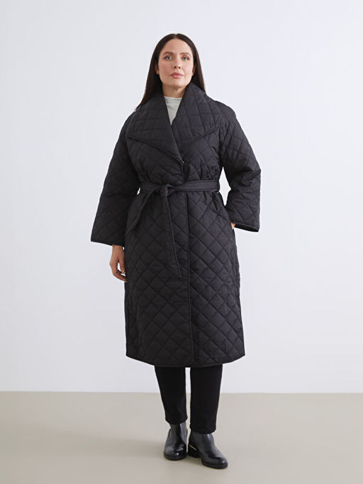 Ceket Yaka Kapitone Kad?n ?i?me Mont