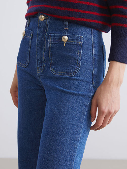 Wideleg Kad?n Jean Pantolon