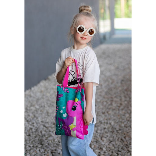 Детский сумка-шопер с допиками Динозаврик на молнии, 32*23см - NAZAMOK KIDS фото 7
