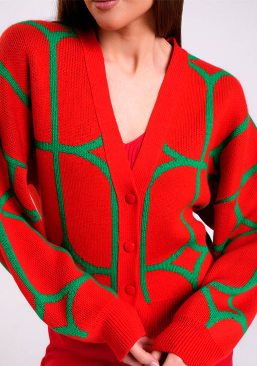 V8-014 кардиган женский красный - Mozart фото 3
