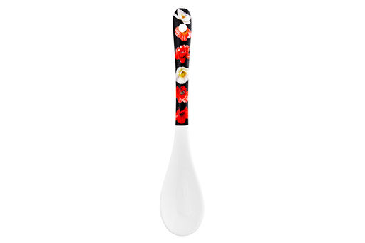 Сахарница 450 мл 15*10*11,5 см "Маки на черном" + ложка NEW BONE CHINA