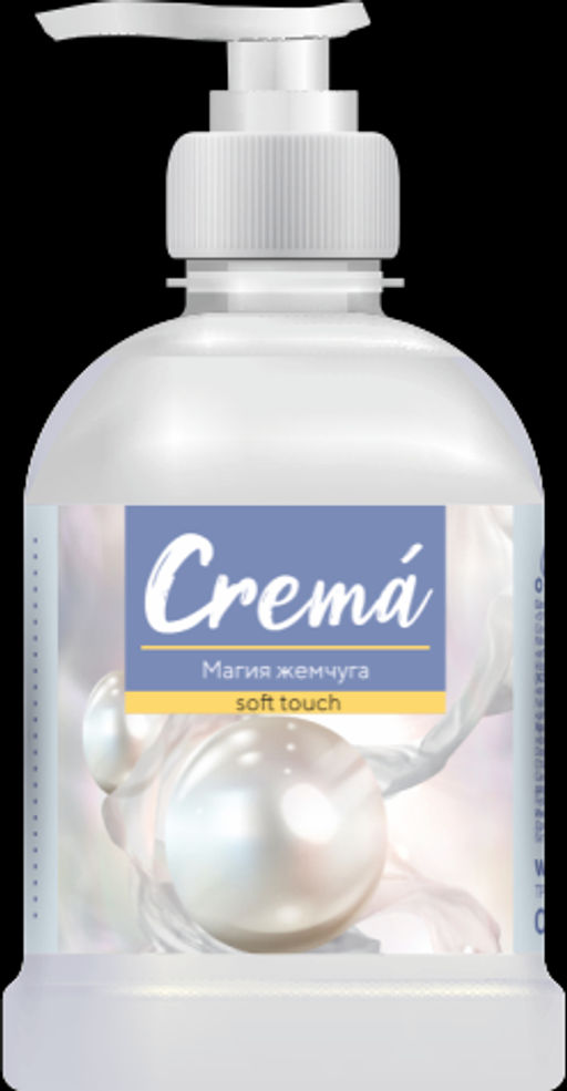 Мыло жидкое 500мл CREMA soft touch Крем Магия Жемчуга (дозатор) - Flora фото 2