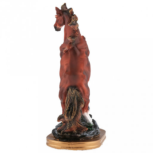 Скульптура-фигура для сада из полистоуна "Лошадь в яблоках на подставке" h41см, коричневый, "Символ 2026 года" (Россия)