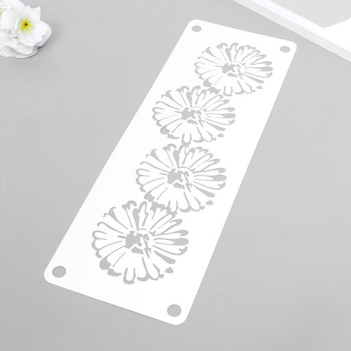 Трафарет - бордюр для творчества «Цветочки», шаблон, 11×32 см