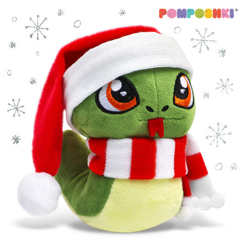 Мягкая игрушка Змея, в шапке и шарфе