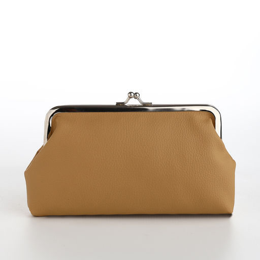 Косметичка женская на фермуаре, маленькая, бежевая - Simaland фото 2