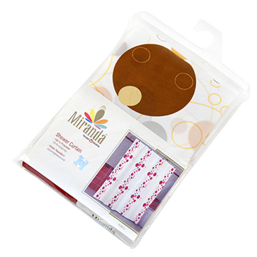 "Miranda" Штора для ванной тканевая 180х200см "Пузыри бежевые", без колец, 100% п/э (Турция)