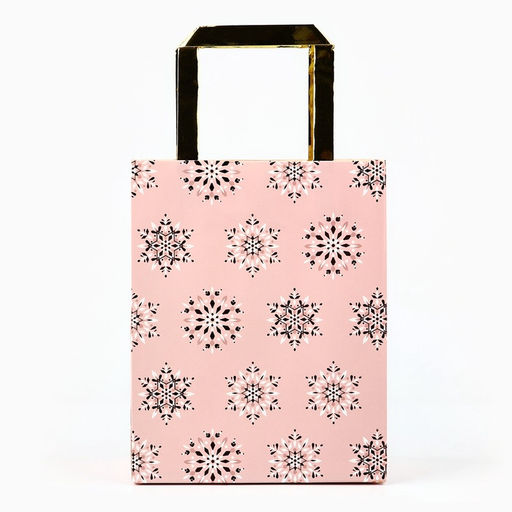 Пакет подарочный новогодний ламинированный «Танец снежинок», MS 23×18×10 см