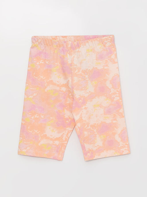 Beli Lastikli Batik Desenli K?z ?ocuk K?sa Tayt