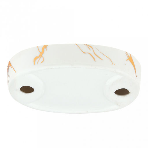 Набор для ванной "Мрамор" 4 предмета: дозатор для мыла 360мл, д7см, h17,8см; мыльница 11,3х7,8х2,4см; стакан для зубных щеток с разделителем 330мл, д7см, h10,7см, стакан 290мл, д6,3см, h11см; фурнитура пластик "под золото", глянцвая глазурь, белый/зо