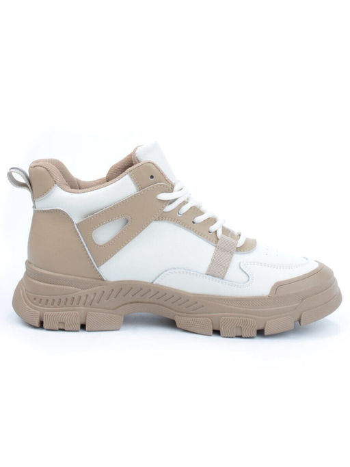 05-P51-2Z BEIGE Кроссовки женские зимние (натуральная и искусственная кожа, шерсть)