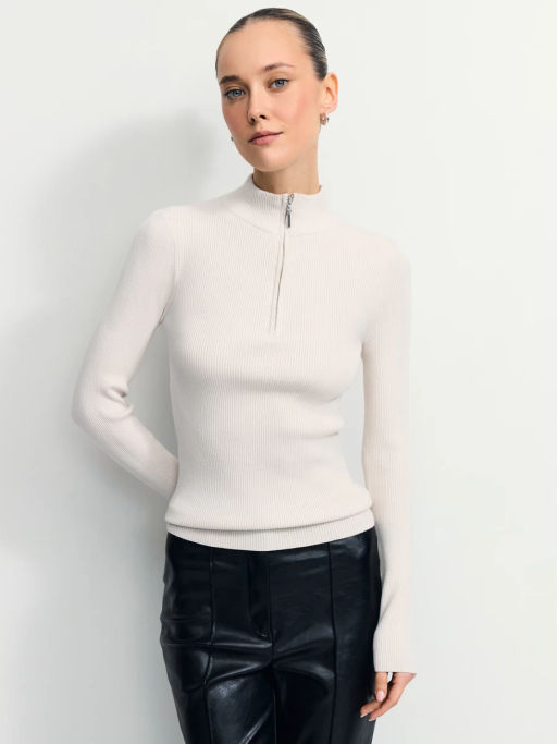 Джемпер в рубчик с молнией / Zarina  фото 2