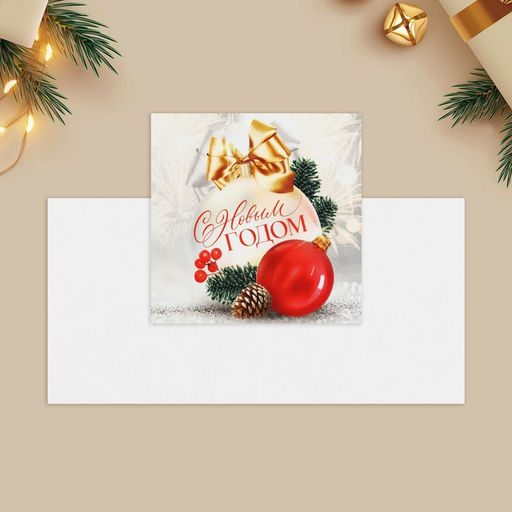 Цена за 10 шт. Открытка-мини «С Новым годом», 7×7 см